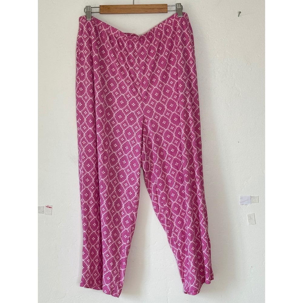 Charter Club Pink Geometric Floral Cotton Pajama Pants Size XL Loungewear